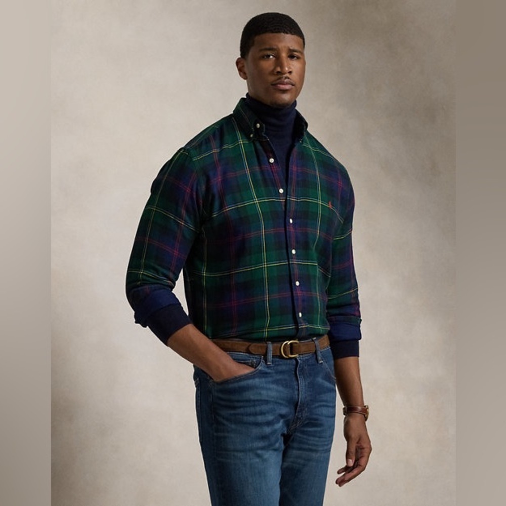 POLO RALPH LAUREN Mens Big & Tall Plaid Double Faced Long Sleeve Shirt XXL
